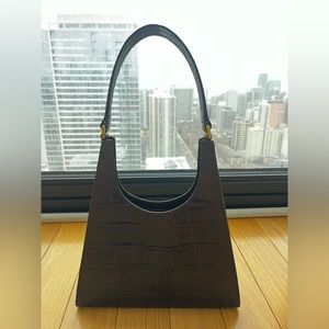 Staud Rey bag brown croc embossed